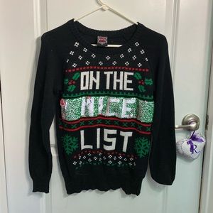An ugly Christmas sweater.
